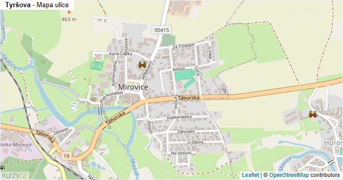 Tyršova - mapa ulice