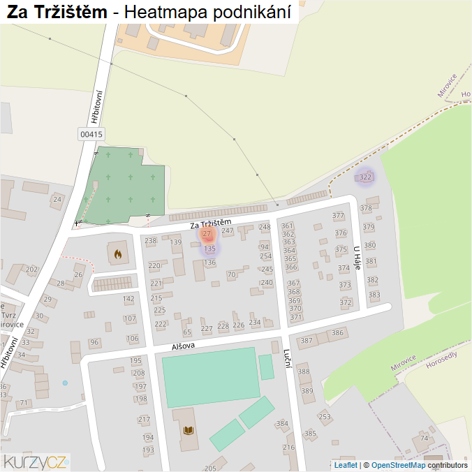 Mapa Za Tržištěm - Firmy v ulici.