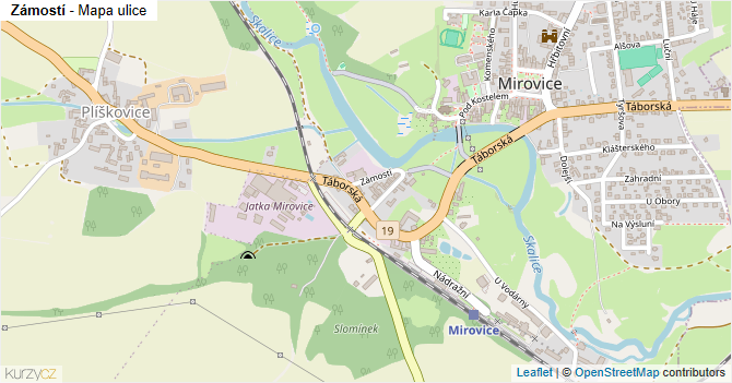 Zámostí - mapa ulice