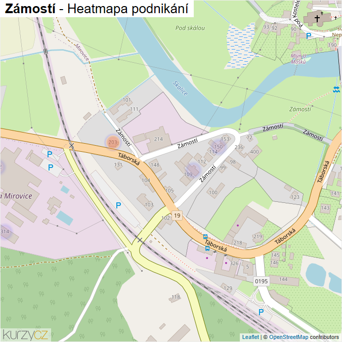 Mapa Zámostí - Firmy v ulici.