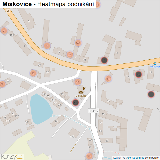 Mapa Miskovice - Firmy v obci.