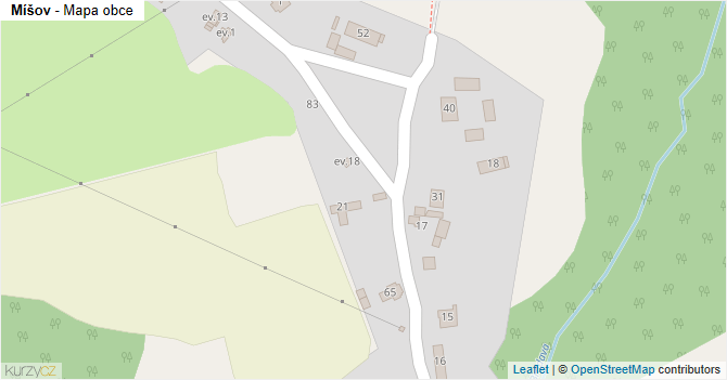 Míšov - mapa obce