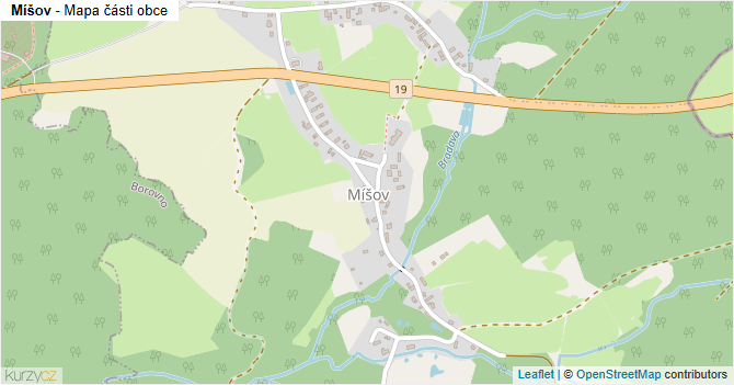 Míšov - mapa části obce