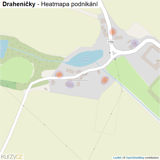 Mapa Draheničky - Firmy v části obce.