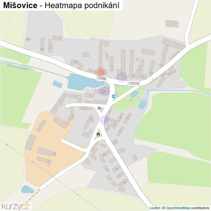 Mapa Mišovice - Firmy v části obce.