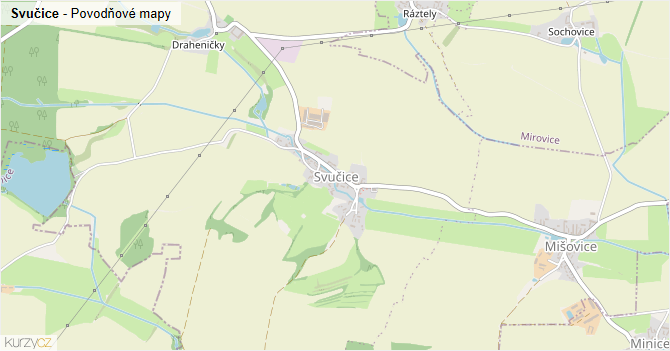 Svučice - záplavové mapy stoleté vody