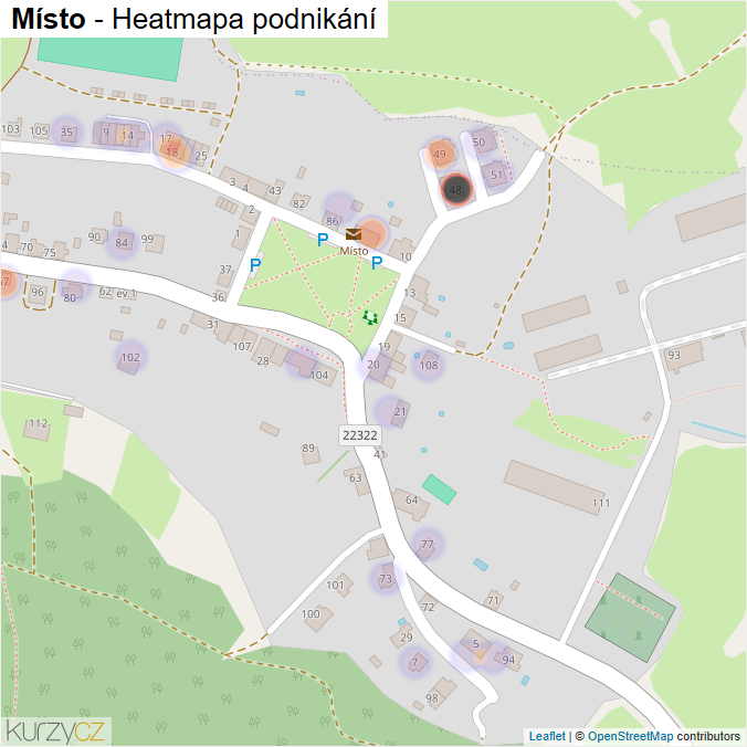 Mapa Místo - Firmy v části obce.