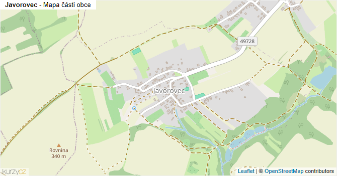 Javorovec - mapa části obce