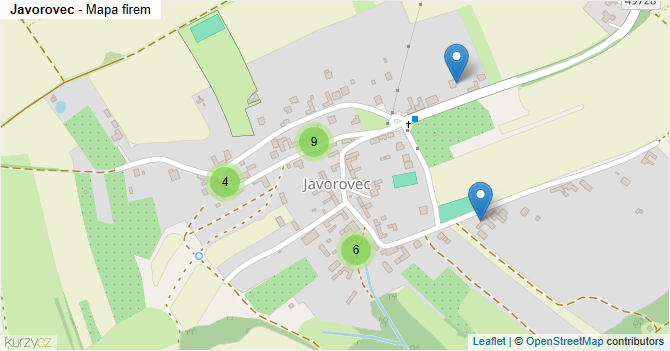 Javorovec - mapa firem