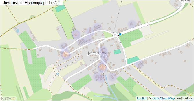 Javorovec - mapa podnikání