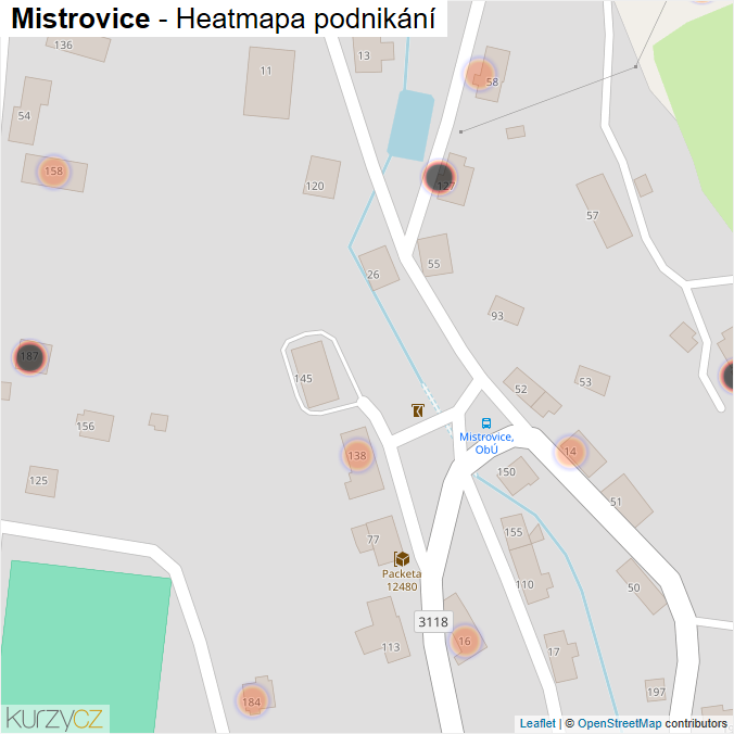 Mapa Mistrovice - Firmy v obci.