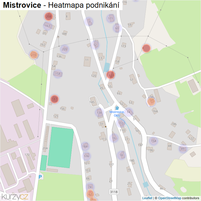 Mapa Mistrovice - Firmy v části obce.