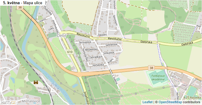 5. května - mapa ulice