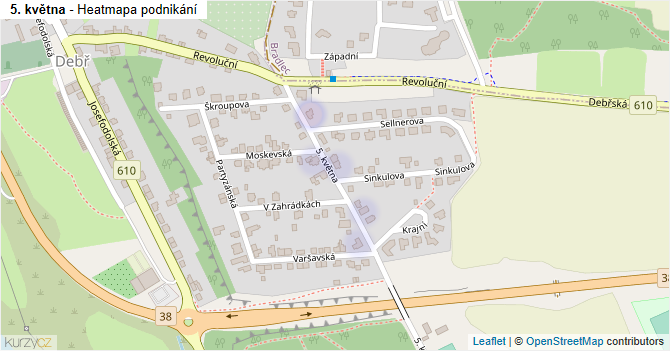 5. května - mapa podnikání