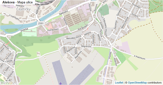 Alešova - mapa ulice