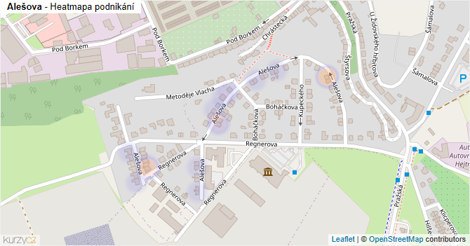 Alešova - mapa podnikání