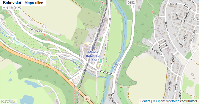 Bakovská - mapa ulice