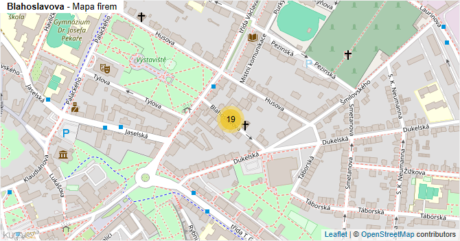 Blahoslavova - mapa ulice