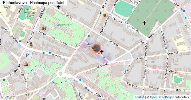 Blahoslavova - mapa podnikání