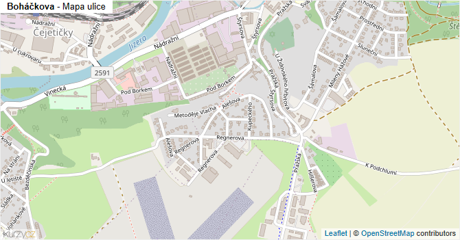 Boháčkova - mapa ulice