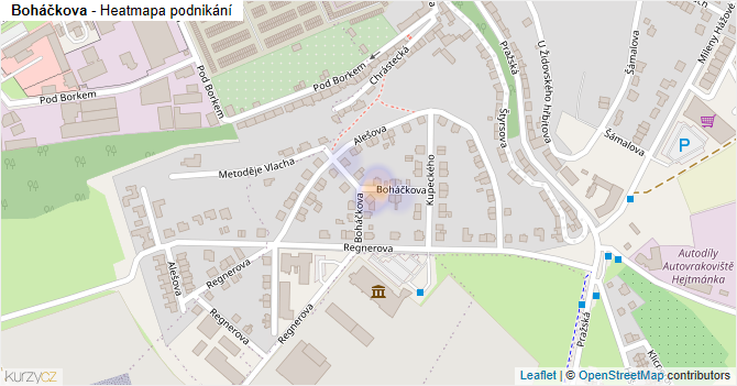 Boháčkova - mapa podnikání