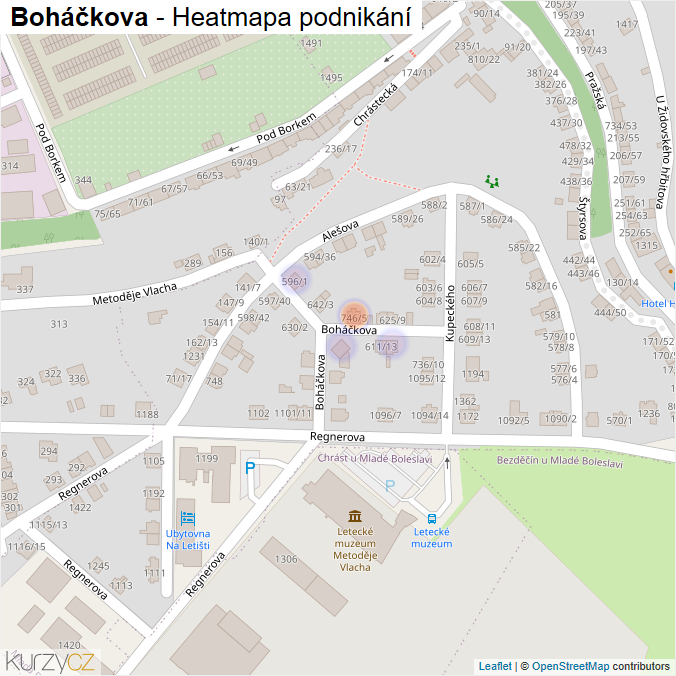Mapa Boháčkova - Firmy v ulici.