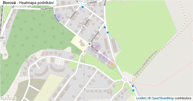 Borová - mapa podnikání
