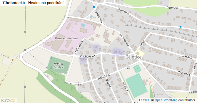 Chobotecká - mapa podnikání