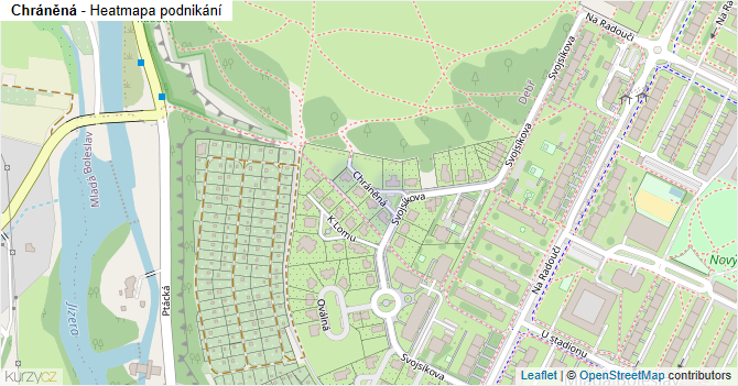 Chráněná - mapa podnikání