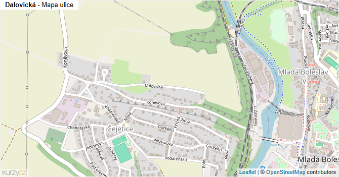 Dalovická - mapa ulice