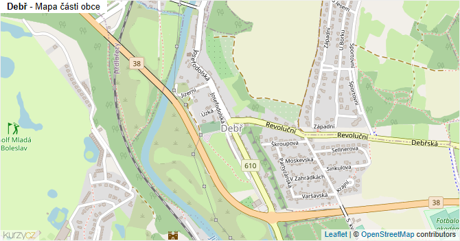 Debř - mapa části obce