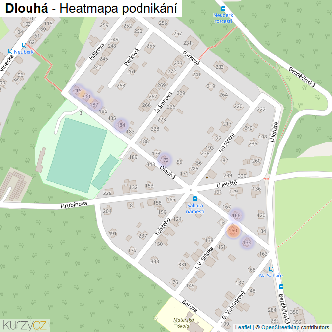 Mapa Dlouhá - Firmy v ulici.