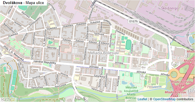 Dvořákova - mapa ulice