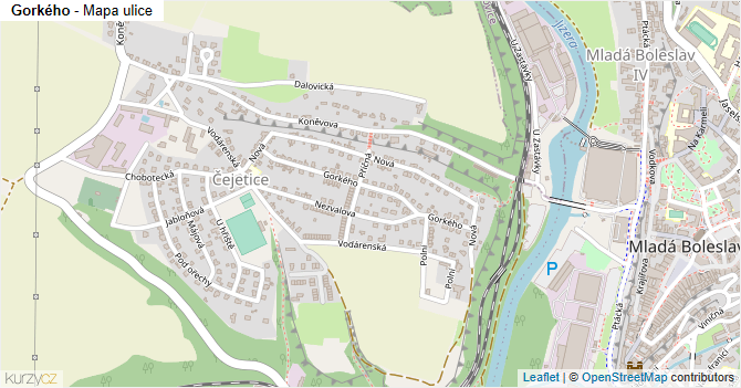 Gorkého - mapa ulice