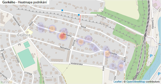 Gorkého - mapa podnikání
