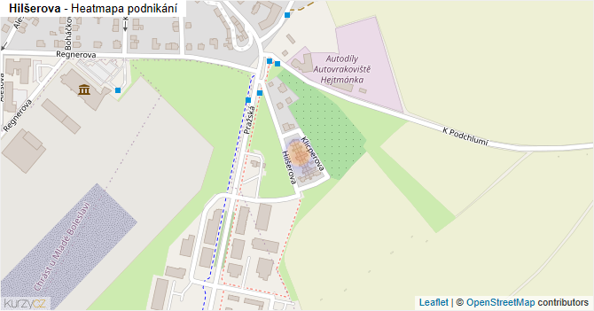 Hilšerova - mapa podnikání