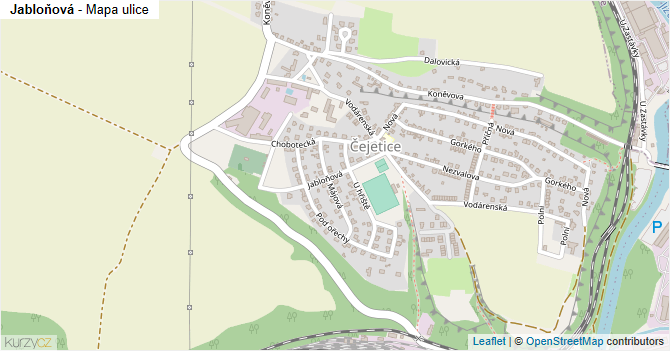 Jabloňová - mapa ulice