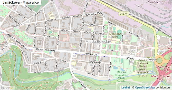 Janáčkova - mapa ulice