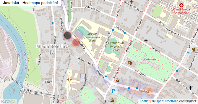 Jaselská - mapa podnikání