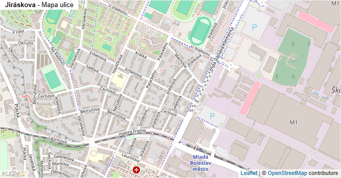 Jiráskova - mapa ulice