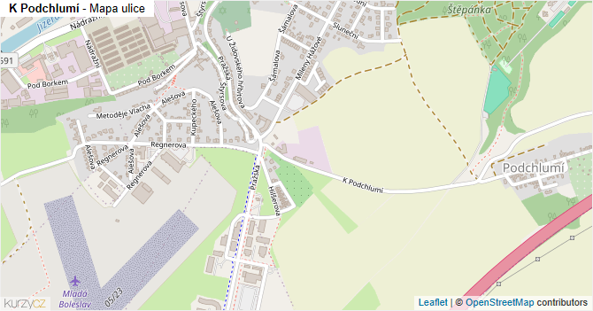 K Podchlumí - mapa ulice