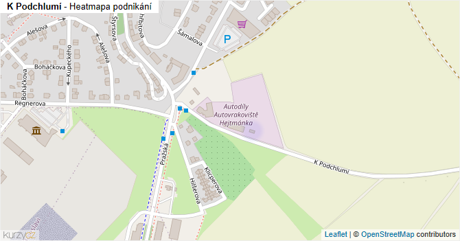 K Podchlumí - mapa podnikání
