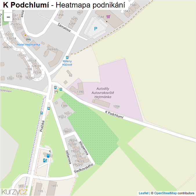 Mapa K Podchlumí - Firmy v ulici.