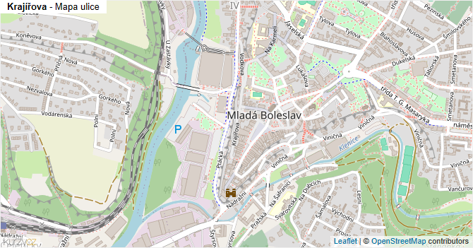 Krajířova - mapa ulice