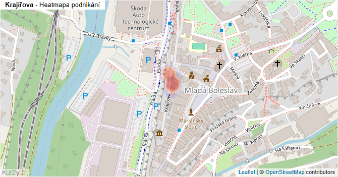 Krajířova - mapa podnikání