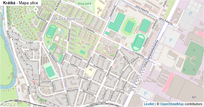 Krátká - mapa ulice
