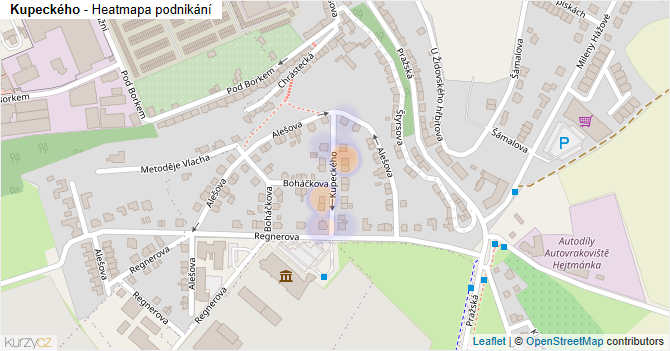 Kupeckého - mapa podnikání