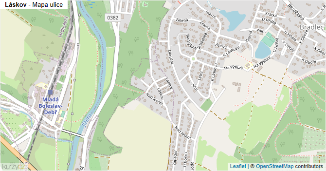 Láskov - mapa ulice
