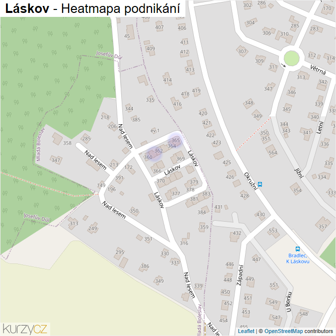 Mapa Láskov - Firmy v ulici.