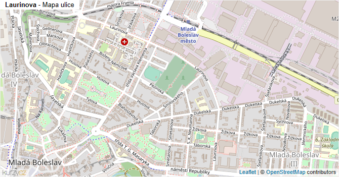 Laurinova - mapa ulice